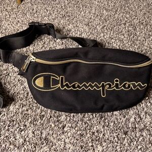 Champion Black and Gold Zip Pouch